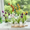 Decorative Flowers 3/5 Heads Tulip Simulation Flower Artificial Fake Home Living Room Office Desktop Creative Decoration