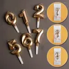 Party Supplies 1st Digital Candle Gold Color 0-9 Geometry Candles for Wedding Baby Shower Birthday Cake Topper Dekorera