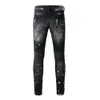 Brand de mode Mens Amiirii Jean 2024 Demin Purple American Jeans High Street Black Paint en détresse JF3P