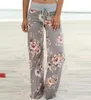 Fashion femme de haute qualité décontractée confortable stretch floral imprimé swewswistring palazzo large jambe de jeu pantalon 2207965564