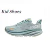 Kid Hokah One Clifton 9 Running Shoes Running Criandler Fashion Hokahs feminino triplo Black Cyclamen Sweet Lilac Lila