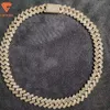 Luxury Custom Hip Hop Cuban Link Halsband Vitguldispläterad Moissanite Diamond Cuban Chain