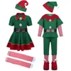 Roupas Conjuntos 2024 Green Elf Girls Christmas Festival Festival Santa Clause para Ano CHILREN DRESS FEQUELAÇÃO DE XMAS