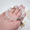 Kettengeometrie unregelmäßige große Perle Doppelschicht hohl -out -Armreif Armband für Frauen Mädchen Party Schmuck Geschenk kostenlos Versandartikel