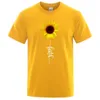 T-shirts voor heren De zonnebloem van Hope Beauty Print Men Women TS Shirt Mode Brand Kleding S-XXXL Oversized T Shirts Regelmatig T-shirt H240429
