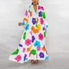 Casual Dresses Hirigin Women Long Party Dress Fashion Flower Print Button Loose Maxi Spring Fall Sleeve Pleated Shirt