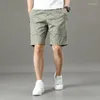 Calça short masculina calça cortada algodão praia em casa elástica solta casual