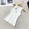 Designer tank tops Designer Knits Sweater embroidery Knits womens tank top Versatile Round Neck Underlay Sexy Knitted Shirt Luxury Women's top