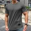 Homens de verão Manga curta camiseta de ginástica esportiva de ginástica Sport Gym Muscle Trefinet Casual Tops de alta qualidade Roupas 240428