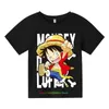 T-shirty dziecięce odzież anime One Piece Luffy Gear 5 RPA-RPA T-shirt Boy Luffy T-Shirt Boy Cartoon T-shirt Childrens Summer krótkie rękawowe topl2404