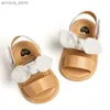 Sandalen modieuze pasgeboren meisjes sandalen prinses schoenen baby boog knoop peuter zomer sandalen pu non slip schoenen kinderenl240429