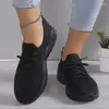 カジュアルシューズ2024 Zapatillas de Deporte Informales Transpirables Con Cordones Para Mujer Zapatos vulcanizados plataforma talla grande