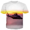 Camisetas Camiseta estampada en helicóptero 3D para niños y niñas Estilo Harajuku Estilo de calle casual Breatable Summer Topl2404