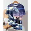 T-shirts Katheren met korte mouwen T-shirt Summer Fashion 3D Printing Cartoon Heren Kleding Heren Retro Daily Casual Topl2404