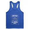 Canotte maschili vintage 1970 50a compleanno palestra t-gym abbigliamento uomo 50 anni regalo nero blu scuro uomini donne