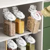 Garrafas de armazenamento panela de vedação de cereal selada com linhas graduadas transparentes jarros herméticos de caixa de grande capacidade