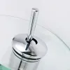 セットキノコの長いネックガラスバスルーム滝faucet.transparent vessel Water Faucet.Bathroom Basin Sinkミキサータップ