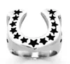 FANSSTEEL STAINLESS STEEL mens or womens Journey Star Lucky Horseshoe Medallion Ring GIFT FSR07W6542588819788045