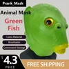 Maschera animale pesce verde halloween costume gratis spedizione maschera in lattice cosplay terror maschera oggetti di scena divertenti gipli maschera regalo felice decorazioni di halloween