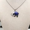 Zauber natürliche halbwichtige Stein-Elefanten Halskette Anhänger lebendige Figur für DIY Charm Schmuckzubehör machen Manua Geschenk 36x30mm