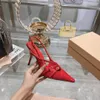 Miuis in pelle brevetto slingback pompe con fibbia in metallo sandali abbelliti scarpe abiti da stiletto da donna designer di lusso a punta scarpe da sera con scarpe da sera