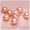 Pearl New Diy Elliptical High Light Half A Hole White Pink Purple Natural Fresh Water Pearl 5-7Mm Loose Beads Of Wholesale Drop Delive Dhtpc