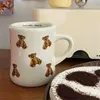 Tasses en céramique tasse de café dessin animé ours chocolater ours tasse fille rétro tasse de café après l'après-midi mignon tasse en céramique mignon tasse de café J0428