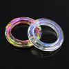 Dekorationer 50mm Circle Crystal Suncatcher Prism Rainbow Maker Round Ring Glass Chandelier Parts Lamp Pendant Garden Fönster Hängande dekor