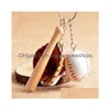 Party bevorzugt Mini MINI Drei-teiliger Baseballhandschuh Holz Bat Keychain Sportwagen Schlüsselkette Schlüsselringgeschenk für Mann DROP SERAGE HAUS GARTEN FE DH8UC