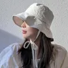 Cappelli larghi brim Lace-up Fisherman Hat Women Blogger Lightweight Windbrose Rope Sun Shade Elegante Basino in stile coreano Sun Bucket