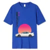 メンズTシャツ初期Tシャツ100％コットンTシャツメンサマーショートSLVEトップスジャパンカジュアル印刷服レーシングカーTSHIRT MALE TS-SHIRT Y240429