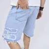 2024 Summer Mens High Street Patch Rated Dephinim Shorts con estilo sólido sólido macho Shorts 240428 240428