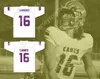 Niestandardowy numer nazwiska Męsość młodzież/dzieci Trevor Lawrence 16 Cartersville High School Hurricanes White Football Jersey 4 Szygowane S-6xl