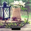 Decorative Flowers Wreath Circle Floral Hoop Hoops Dining Table Fake Quinceanera Centerpieces For Tables Metal Wedding