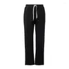 Pantalon masculin homme rétro riveté double genou pantalon droit de survêtement de mode laine et toison épaisse d'automne hiver américain