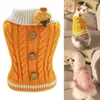 Vestuário para cães roupas de estimação roupas de gato de gato suéter de botão de outono e pupp de inverno rack