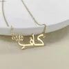 Naszyjniki wiszące spersonalizowane arabską koronę Diamentowe Nazwa Naszyjka ze stali nierdzewnej 18K Gold Slated Wiselant Dostosowany kobiet