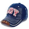 Top Caps Çocuk Beyzbol Şapkası Yaz Toddler Baba Kot Passacağı Hip Hop Mektubu Kenim Güneş Snap Çiçek Mavisi Q240429