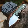 OEM Outdoor Custom Tactical Fixed Blade Small 14C28N Steel Jungle Survival Hunting Linen Handle Camping Knife