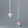 Pendants S925 Collier en argent Femme Simple Inralide Heart en forme de zircon Sweet Collar Collar Romantic Wedding Jewelry Gift