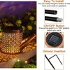 Solar Watering Can Lights LED Outdoor Metal Waterproof Hanging Lantern String Lights Garden Lawn Pathway Lights Yard Decorations 240419