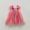 Abiti da ragazza 1-6y ragazze tulle super fata abito da principessa abito da fiore a mosca abito di torta a maglia di compleanno gonfio