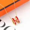 Mode Jewlery Designer H Anhänger Halsketten für Frauen klassische Luxus Emaille Halsketten Hochwertige Buchstaben Halskette Designer Schmuck Weihnachtsgeschenk