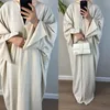 Autumn Women Kaftan Muslim Sparkly Pleed Modest Burqa Islâmico Cardigan Dress Dubai Abaya 240415