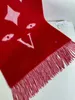 Lenço de luxo lenço clássico lenço vermelho lenço de letra dupla de dupla face lenços de xale