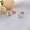 Redoors Hot Sale Petals Setting Moissanite Earrings Screw Back 14k Rose Gold Stud Earrings For Women