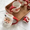Кружки изысканный цветочный рождественский украшение PO Props Санта -Клаус Керамическая чашка