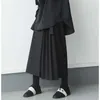 Frauenhose Capris Dptown Gothic Falten schwarze Lederhosen Damen Vintage Gepäck Harajuku Patch Workwear Japanisch Y2K Strwear Weitbeinstil Y240429