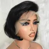 Synthetic Wigs 13X4 Human Hair Lace Front Wig Natural Color Adhesive Free Cheap Sales Cleaning Pixie Cut Q240427