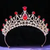 Tiaras Eleganti ragazze cristalline rosa da sposa corona di tiara per donne principessa principessa regina corona corona accessori per capelli gioielli